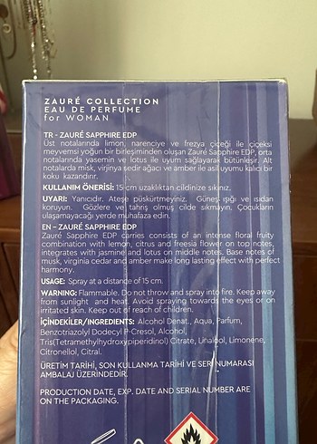 Zaure Sapphire Kadın Parfümü( kalıcı koku) - Görsel 2