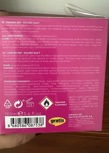 Fancier Woman Golden Guilt Kadın Parfümü (kalıcı koku) - Görsel 3