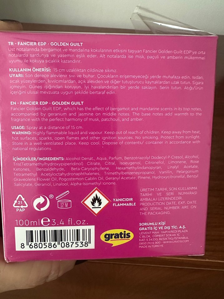 Fancier Woman Golden Guilt Kadın Parfümü (kalıcı koku) - Görsel 3