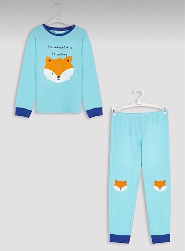 8 Yaş Beden mavi Renk Penti termal pijama takımı