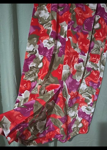 Çiçek Desenli Uzun Kadın Elbise - Görsel 3