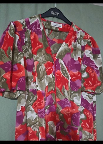 Çiçek Desenli Uzun Kadın Elbise - Görsel 2