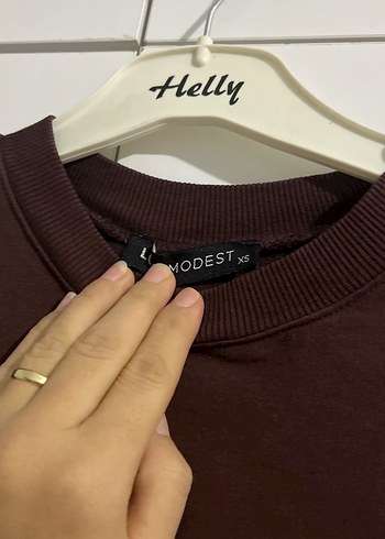 Kadın Kahverengi Uzun Kollu Sweatshirt - Görsel 2