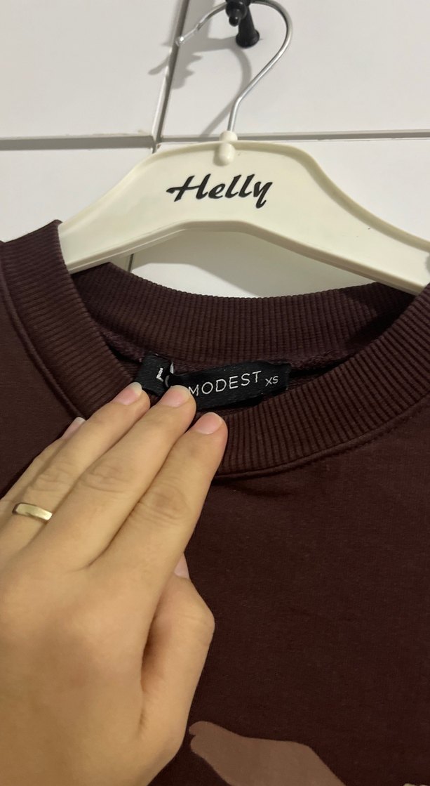 Kadın Kahverengi Uzun Kollu Sweatshirt - Görsel 2