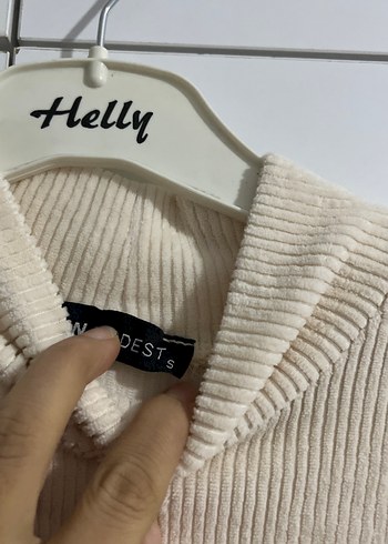 Kadın Beyaz Yüksek Yakalı  kazak - Görsel 2