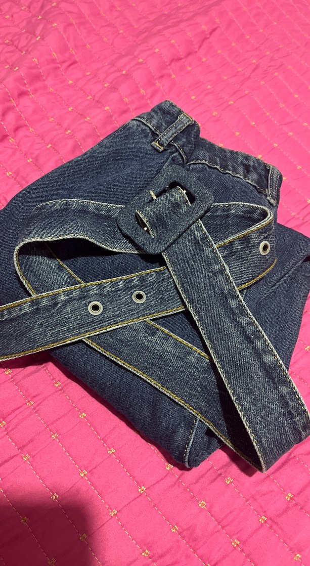 Kadın Mavi Denim Salaş Midi Jean - Görsel 3