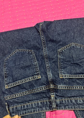 Kadın Lacivert Batik Desenli Midi Kot Pantolon - Görsel 3