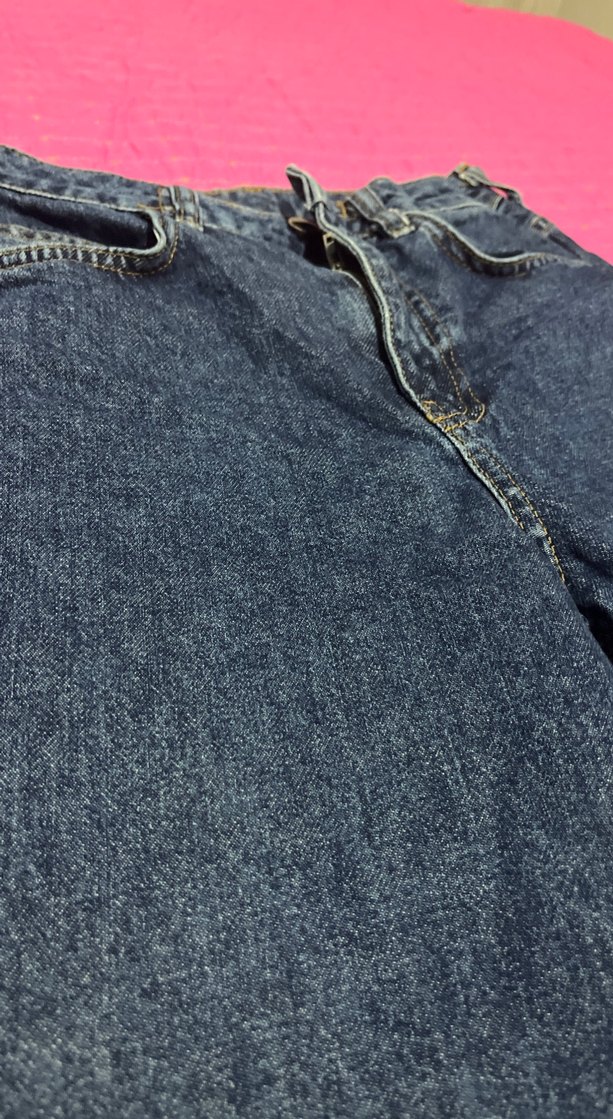 Kadın Lacivert Batik Desenli Midi Kot Pantolon - Görsel 2