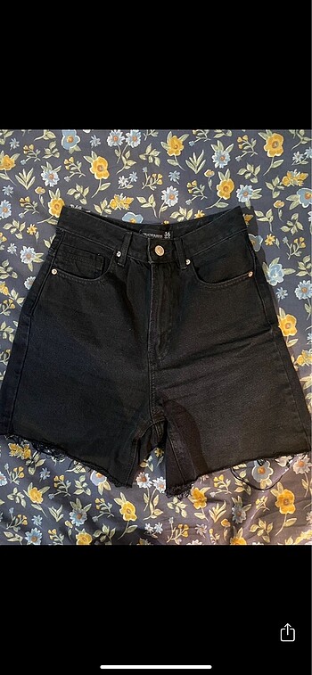 Stradivarius vintage siyah bermuda şort