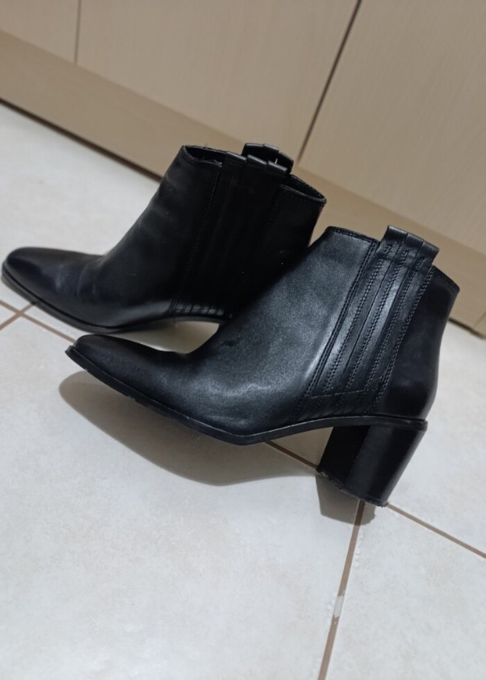 Mango deri topuklu bot - Görsel 3