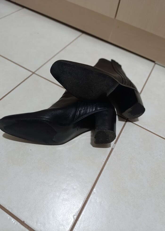 Mango deri topuklu bot - Görsel 4