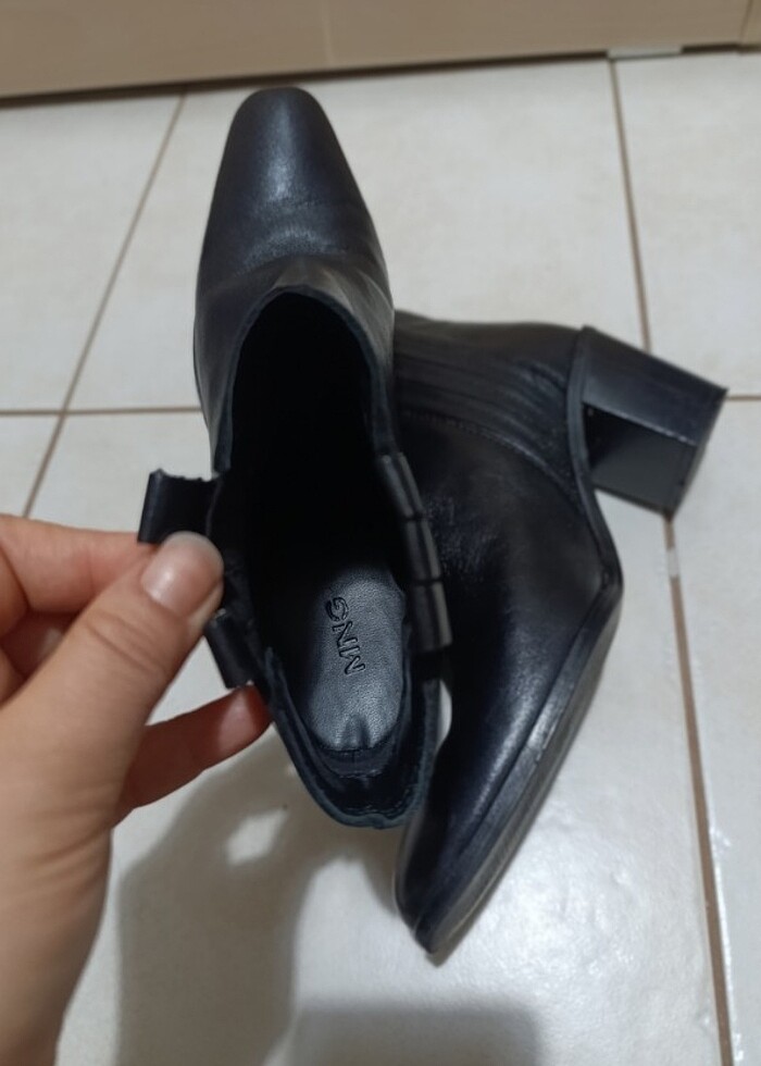 Mango deri topuklu bot - Görsel 5