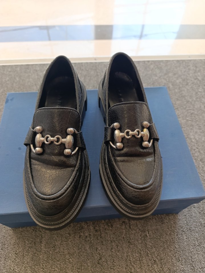 Siyah Platform Tokalı Kadın Loafer - Görsel 3