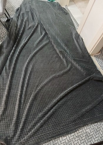 Gri Düz Desenli Yumuşak Battaniye halı örtüsü - Görsel 3