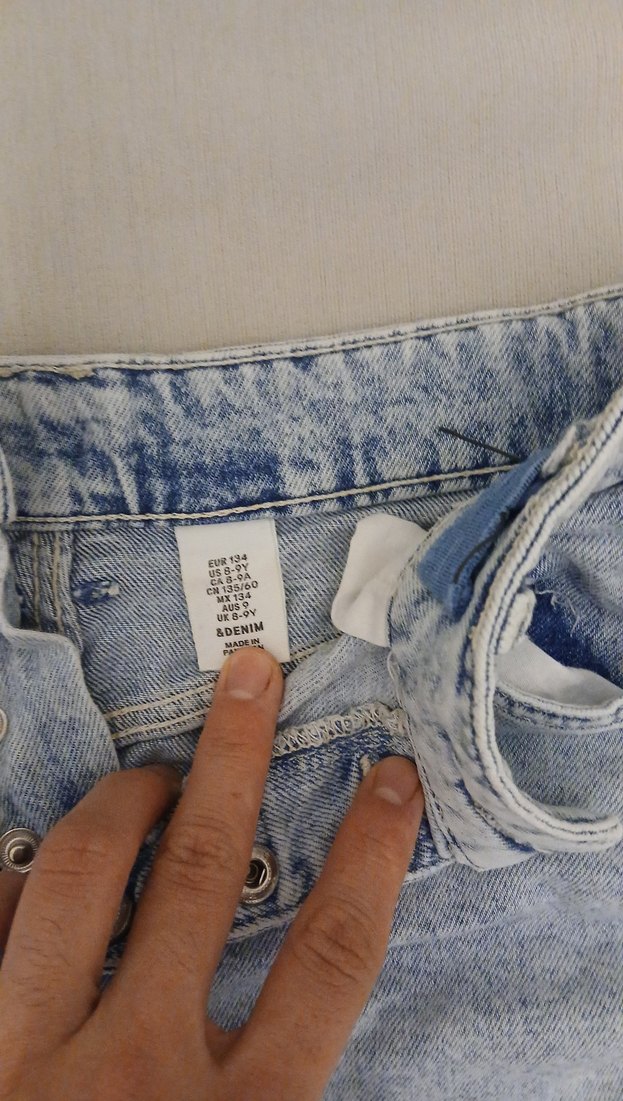 Düğmeli Mavi Denim Mini Şort - Görsel 2
