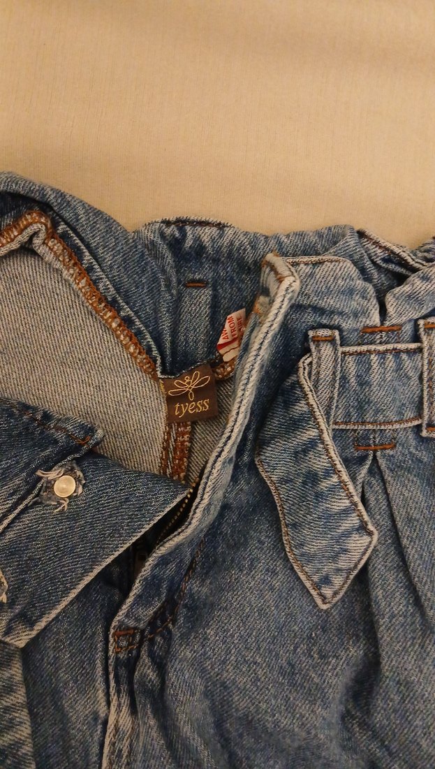 Kadın Kot Şort, Kemerli, Bol Kesim - Görsel 2