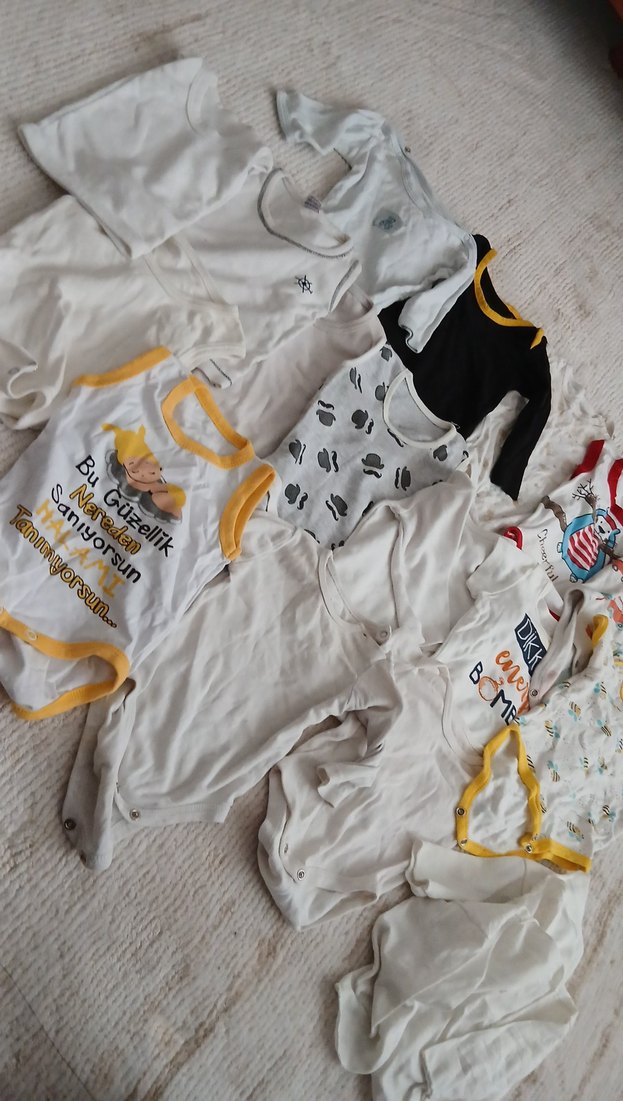 Beyaz Kısa Kollu Pamuklu Erkek Bebek Body - Görsel 2