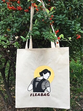 ????????Fleabag Desenli El Yapımı Bez Çanta