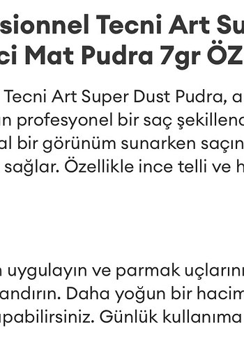  Beden Renk L'Oreal Professional Tecni Art Super Dust Hacimlendirici Pudra
