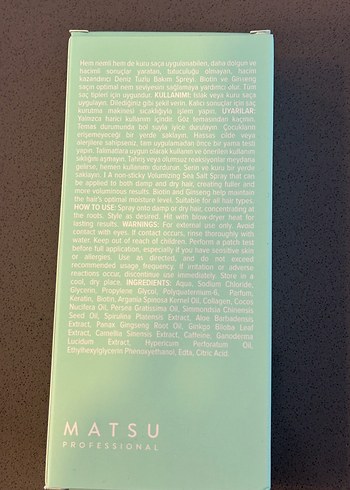Matsu Dolgunlaştırıcı Hacim Spreyi - Görsel 5