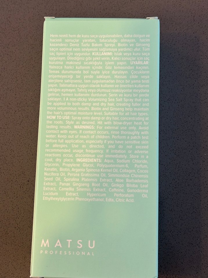 Matsu Dolgunlaştırıcı Hacim Spreyi - Görsel 5