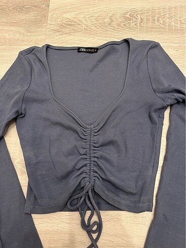 Zara Zara Büzgülü Crop Top