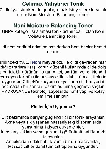 Sephora Celimax Noni Özü İçeren Yoğun Nem Kompleksli Toner