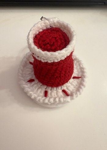 Örgü Kırmızı Bohem Anahtarlık - Görsel 3