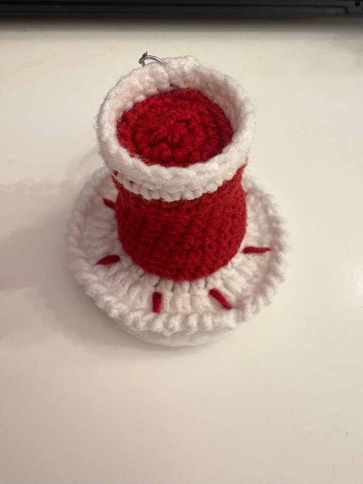 Örgü Kırmızı Bohem Anahtarlık - Görsel 3