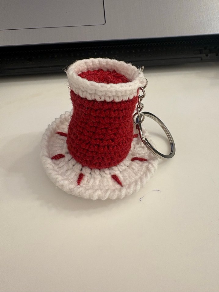 Örgü Kırmızı Bohem Anahtarlık - Görsel 2