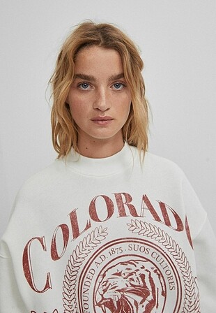 Beyaz bershka sweat