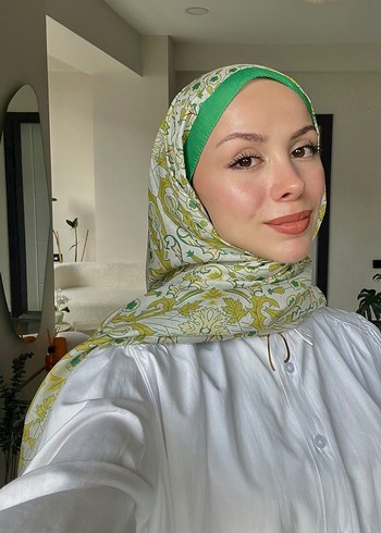 Hafif Yeşil Bohem Drapeli Kadın şal