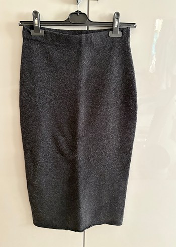 Zara Gri Midi Kalem Etek