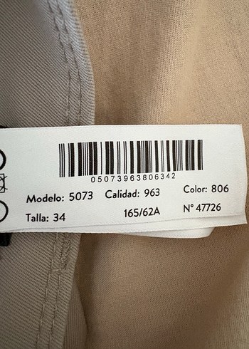 34 Beden Massimo Dutti Bej Kemerli Kadın Pantolon