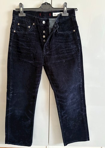 Zara kadife Lacivert Denim Pantolon