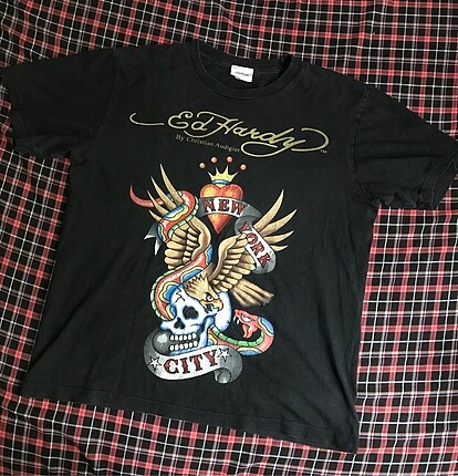 Orjinal Ed Hardy Baskılı Amerikan Vintage T-Shirt