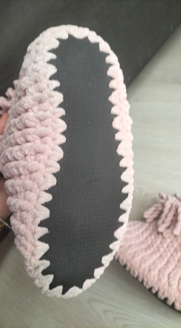 Pembe Örgü Kız Çocuk Ev Terliği - Görsel 4