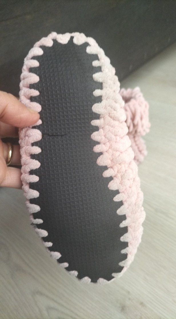 Pembe Örgü Kız Çocuk Ev Terliği - Görsel 3