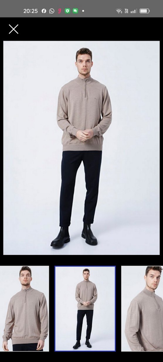 Gri Fermuarlı Erkek Sweatshirt - Görsel 2