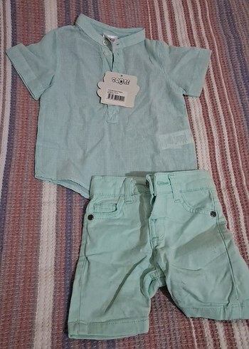 Soobe Mint Yesili Bebek Polo Sort Takimi