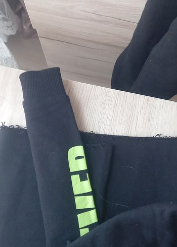 9 Yaş Beden siyah Renk Siyah Baskılı Kadın Sweatshirt