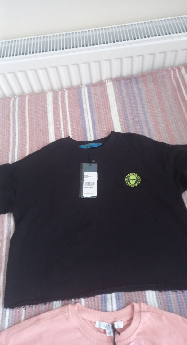 kız Çocuk Siyah Sweatshirt Velcro Detaylı - Görsel 2