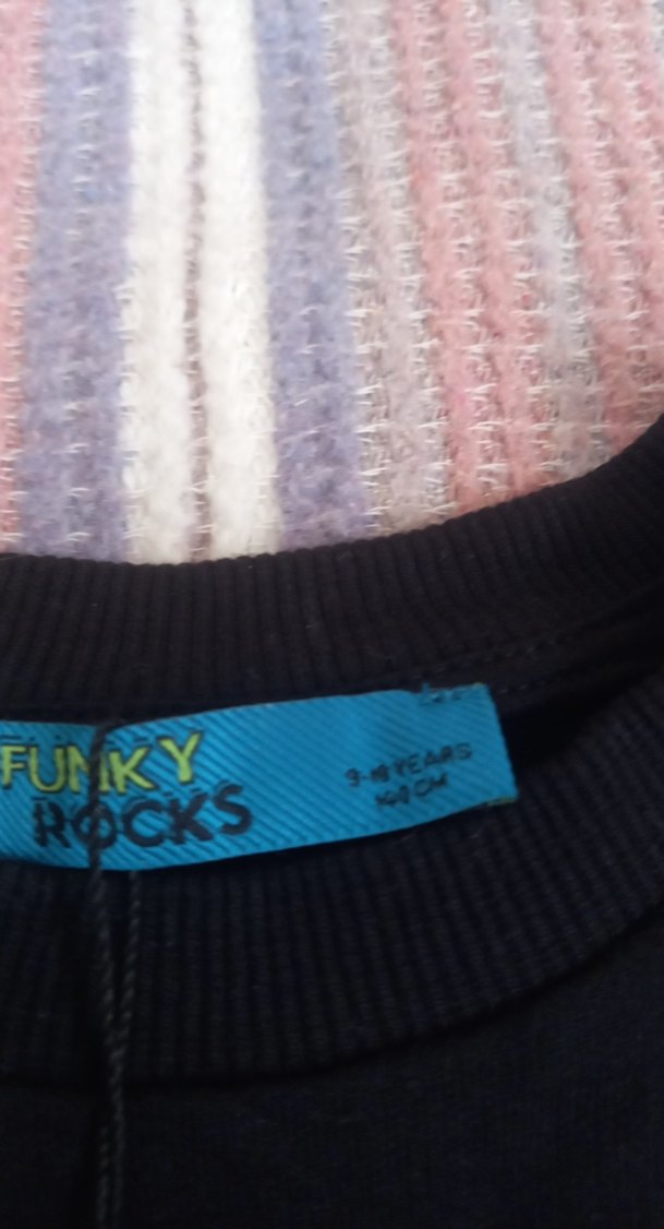 kız Çocuk Siyah Sweatshirt Velcro Detaylı - Görsel 3