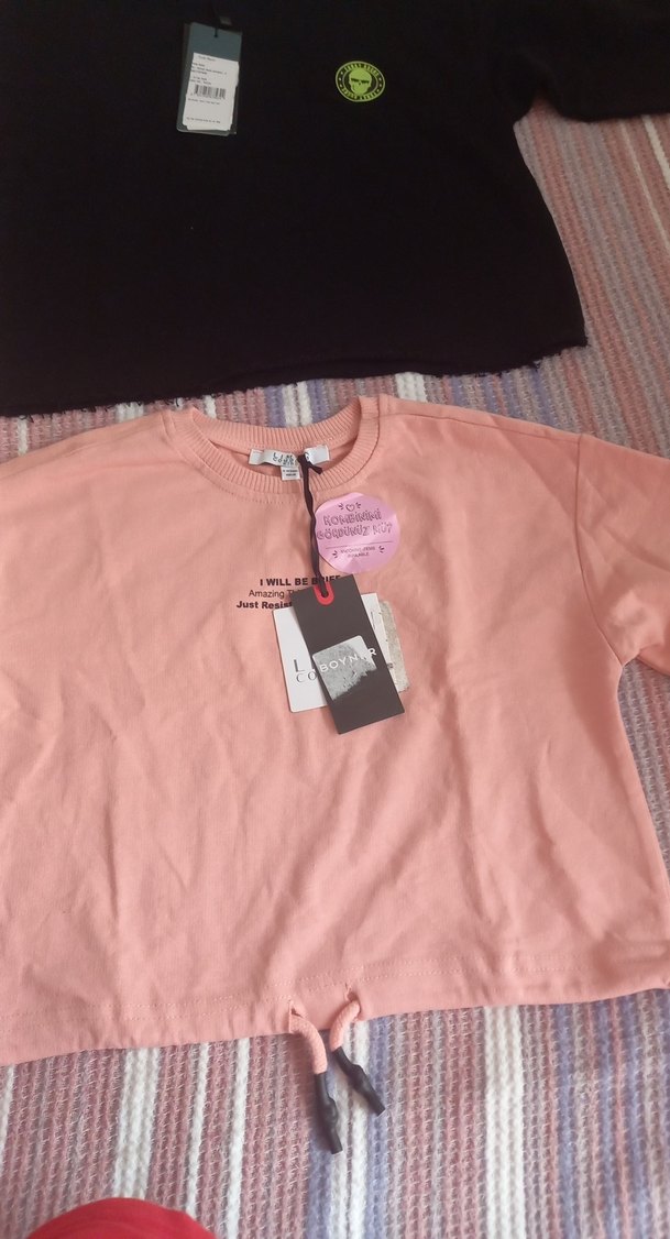 Düğmeli Pembe Mini Sweatshirt - Görsel 2