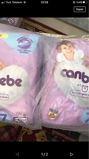 Canbebe 7 numara 32 adet çocuk bezi