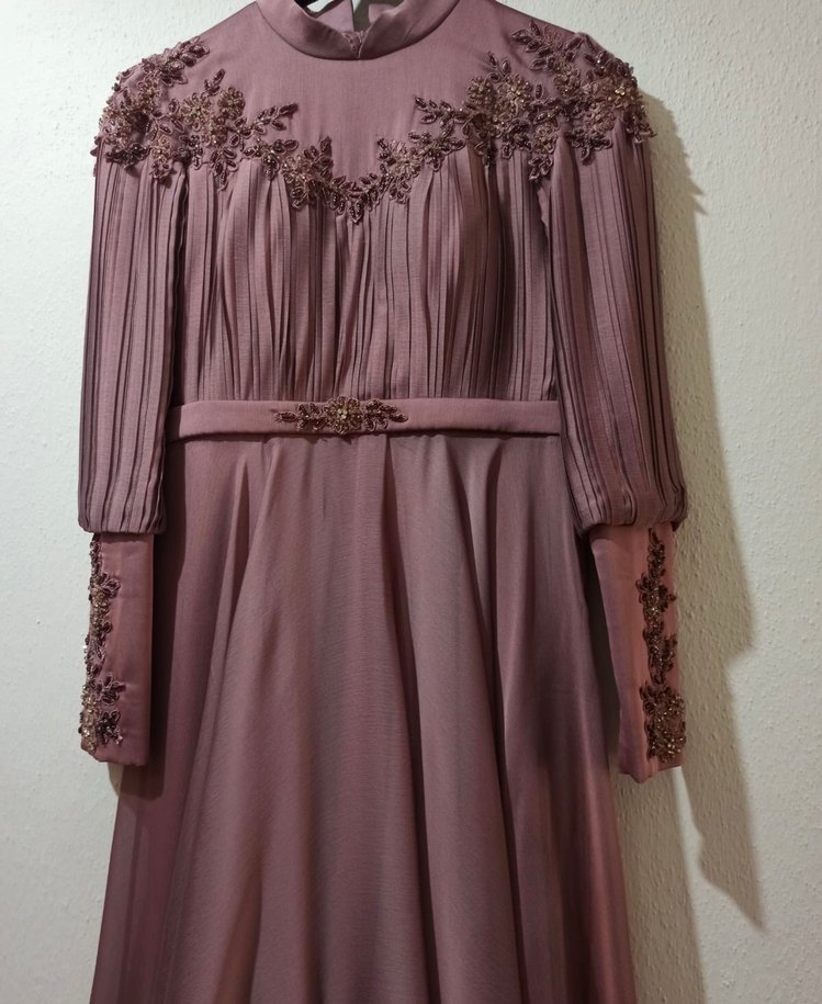 Uzun Kollu Abiye Elbise - Görsel 3