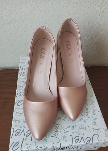 Pembe Saten Stiletto Kadın Ayakkabı - Görsel 2