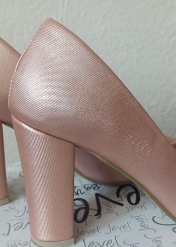 Pembe Saten Stiletto Kadın Ayakkabı - Görsel 5