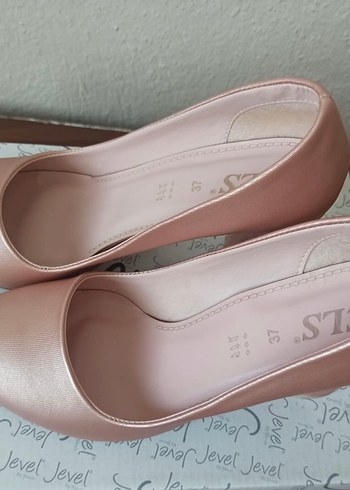 Pembe Saten Stiletto Kadın Ayakkabı - Görsel 3
