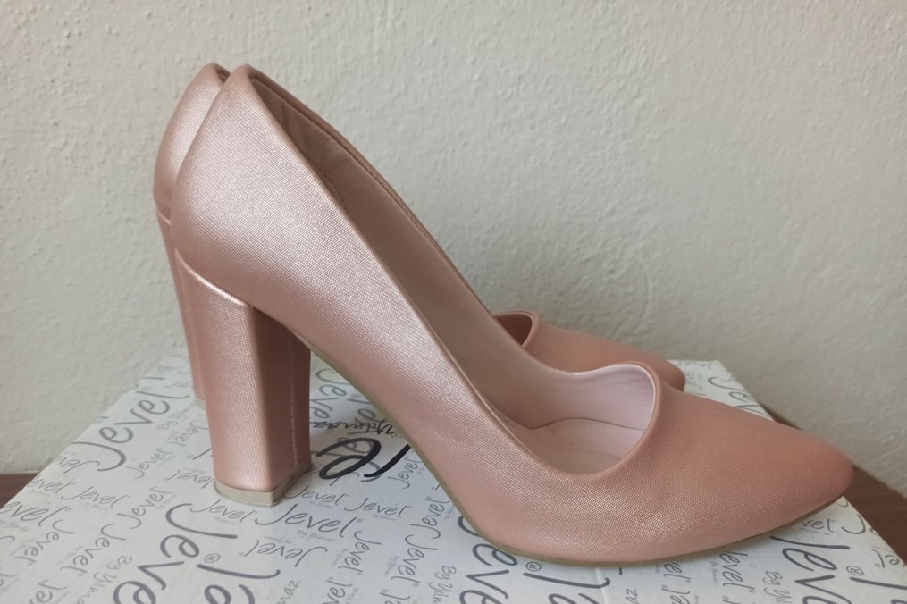 Pembe Saten Stiletto Kadın Ayakkabı - Görsel 4
